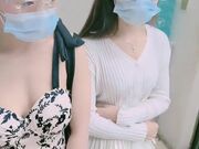 黑白配 小伙带着白嫩眼镜女友参加淫趴 被黑鬼无情输出 心疼不已 肉棒太粗了