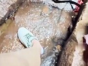 长辫子粉衣妹子野外激情战斗