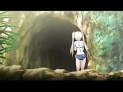 父亲带两个女儿去海边游玩