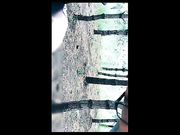 下面毛毛很多貌似村姑的女主播和四眼仔树林野战 干得正起劲时发现远处有人偷窥