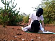 网络红人VV姐大清早穿着黑色蕾丝裤袜高跟和炮友乡下田间的丛林野战108P高清无水印