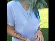 湿白色T恤和外面的铁杆他妈的！Wet White T-shirt and Hardcore Fuck Outs