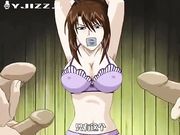 巨乳年轻女教师放学后被三名猥琐面具男教室里捆绑轮奸