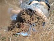 网曝不雅门事件西安桃花潭公园两学生情侣荒草掩护席地野战