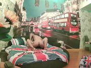 欧风酒店年轻情侣开房啪啪啪闷骚眼镜妹子吃屌的样子很淫荡