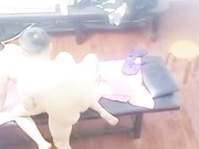 肥臀少妇给顾客全套服务搞的很激情小按摩床玩出这么多花样