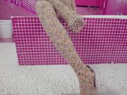 性感豹纹刷阴道假阳具虐双穴